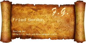 Fried Gordon névjegykártya